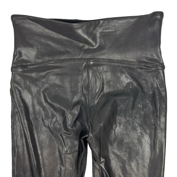 SPANX Womens Size L Ready to Wow Faux Leather Leggings Ankle Length Black 2437 - Picture 5 of 11